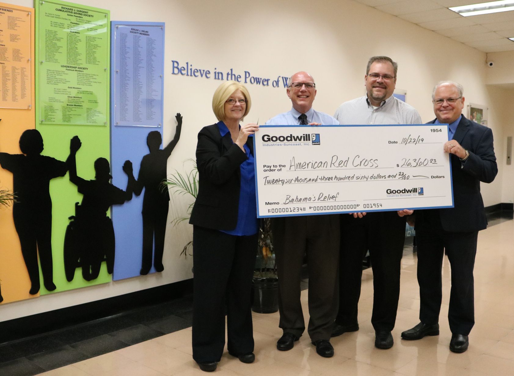Goodwill-Suncoast presents $26,360 to Red Cross for Bahamas relief
